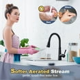 thumbnail image 5 of WOWOW Kitchen sink faucet, Matte Black kitchen faucet with pull-down sprayer, 360-degree rotating nozzle 3 spray modes pull-down faucet stainless steel, 5 of 7