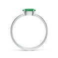 thumbnail image 2 of ANGARA Natural Oval Emerald Off-Centered Solitaire Ring With Diamonds in 925 Sterling Silver for Women (Size-7x5mm) | May Birthstone, Anniversary, Jewelry Gift for Women | Natural Emerald Ring, 2 of 10