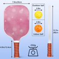 thumbnail image 4 of Pickleball Paddles Set Of 2, Fiberglass Surface, Love Romantic Valentine Print, 4 Balls & Bag, 4 of 5