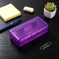 thumbnail image 3 of Large Capacity Stackable Translucent Plastic Pencil Case Box with Snap‑Tight Locking Lid, Multipurpose Desktop Storage Organizer Container for Pens Pencils Markers Erasers Scissors Craft Supplies, 3 of 4