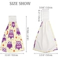 thumbnail image 2 of Hanging Towels 2 Pcs, Dish Towels Purple Owls with Moon Star Absorbent Hand Towels with Hanging Loop Washcloth for Bathroom Kitchen, 2 of 6