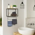 thumbnail image 4 of Oumilen Wall Mount Bathroom Shelf Rustic 8.07"x15.75" 2 Tier, 4 of 7