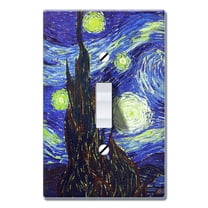 WIRESTER 1-Gang Toggle Wall Plate/Switch Plate Cover, The Starry Night Van Gogh