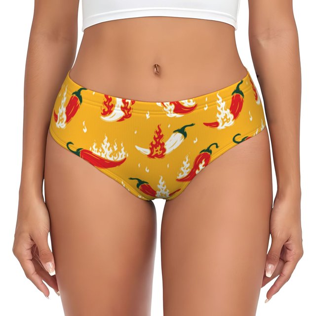 Fotbe Hot Chilli Calzones Estampados para Mujer – Ropa Interior de Algodón, Cómoda, Suave y Elástica-XX-Large