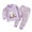 Purple, variant on Toddler Baby Boy Girls Cute Print Pajama Set Kids Long Sleeve Pullover Tops & Pjs Pants Set Fall Winter Sleepwear Clothes