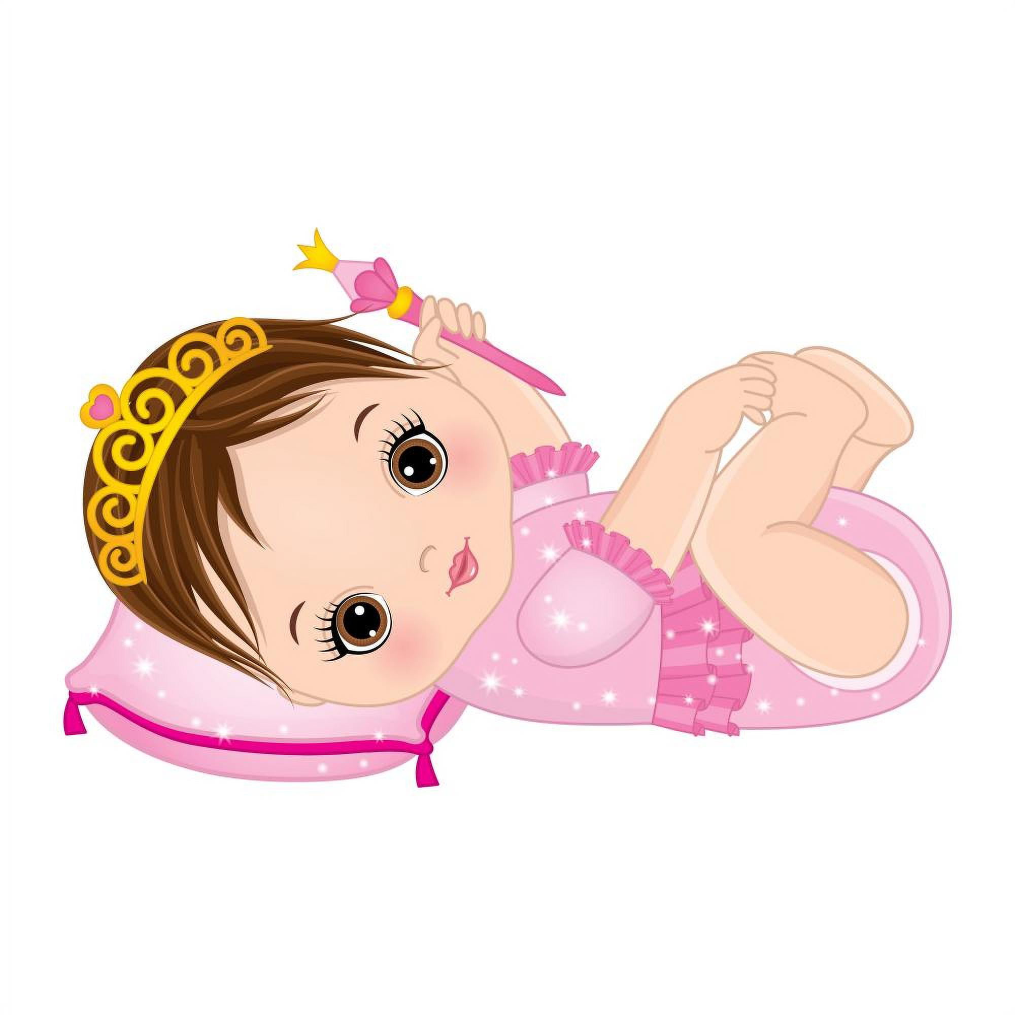 Hush Little Baby Stickers 12 inch x12 inch Baby Girl Elements