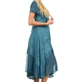 thumbnail image 3 of Sakkas Marigold Embroidered Fairy Dress - Turquoise - One Size Regular, 3 of 5