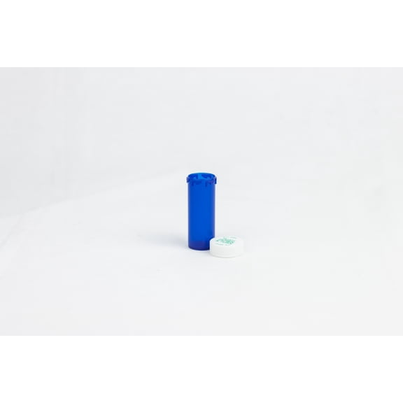 Blue Push-N-Turn Vials With Child Resistant Caps
