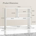 thumbnail image 6 of TY Arts & Culture 38in Desktop Bookshelf Wood Desk Hutch Organizer with 4 Shelves White, 6 of 8
