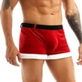 thumbnail image 2 of ZDHOOR Mens Santa Claus Costume Christmas Flannel Boxer Shorts Red-A XL, 2 of 7