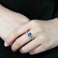 thumbnail image 1 of DA306 - No Plating Stainless Steel Ring with Synthetic Spinel in London Blue, 1 of 1