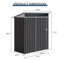 thumbnail image 5 of Walsunny 5X3 ft Outdoor Storage Shed, Waterproof Metal Garden Shed with Lockable Single Door, Weather Steel Tool Storage House, 5 of 7