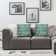 thumbnail image 3 of Acheng  Pretty Turquoise Blue Nautical Background Decorated with Draped Fishing net and Starfish on Painted Rustic Wooden Boards Throw Pillow Case Cushion Cover Set of 2 for Sofa Couch White, 3 of 6