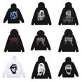 thumbnail image 2 of Sudadera con capucha informal de estilo americano, holgada, con diseño de calavera y huesos largos, estilo venganza, para parejas, 2 of 5