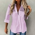 thumbnail image 2 of Babysbule Womens Long Sleeve Tops Fashion Women's Loose Buttons Solid Lapel Long Sleeves T- Blouse Tops, 2 of 6