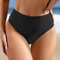 thumbnail image 2 of Zhden Bikini Bottoms Cheeky Bikini Bottoms Sexy High Waisted Swimsuit Bathing Suit Bottoms Thong Bikini Bottoms（Black,S）, 2 of 7