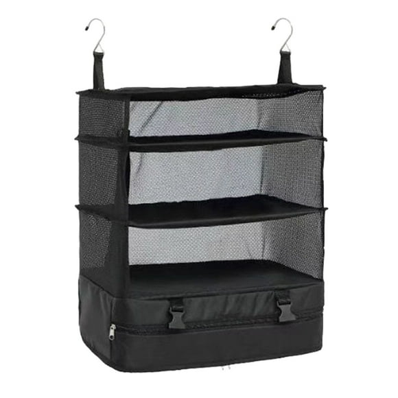 Home Textile Storage Home Organization Solutions for Travel and Closet Use—Foldable Luggage Organizer with Hanging Shelves and Large Capacity Packing Cubes