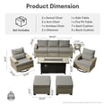 thumbnail image 4 of Vcatnet 9 Pieces Patio Fire Pit Sets, Outdoor Patio Sectional Sofa Furniture, Wicker Conversation Set with Swivel Glider Chairs and Ottoman, Dark Gray, 4 of 10