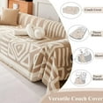 thumbnail image 5 of Boho Chair Sofa Cover Breathable Washable Chenille Couch Cover Thick Beige Cream White Armchair Cover Modern Plaid Triangle Sofa Slipcover Chair Cover with Arms Oversized Chair Sofa Cover, 5 of 31