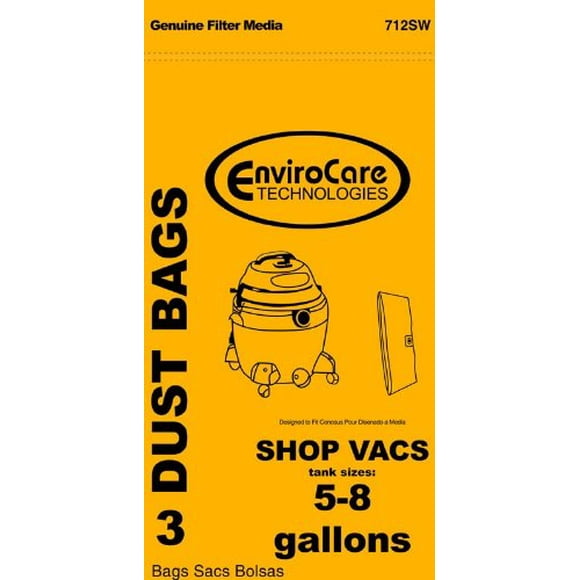 SHOP VAC Paper Bags-3PK-Fits All Tank Sizes 5-8 GALLON REPLACEMENT