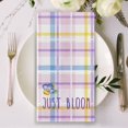 thumbnail image 5 of Hello Spring Pansy Flower Kitchen Dish Towels Set of 2, Purple Floral Just Bloom Hand Towels Drying Baking Cooking Cloth, Plaid Check Farmhouse Seasonal Home Kitchen Decor 18x26 Inch, 5 of 6
