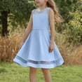 thumbnail image 4 of ZACPNCV Toddler Girl's Summer Sundress Boho Strap Casual Sleeveless Tiered Swing Cami Dresses Light Blue 5-6 Years, 4 of 9