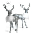 thumbnail image 6 of Ornativity Silver Glitter Christmas Reindeer Holiday Party Wood Deer Figurine Dinner Decorations, 6 of 8