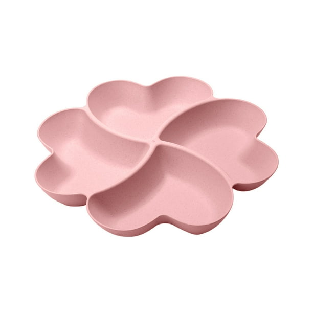 Bandeja y fuente en forma de corazón, ideal para patatas fritas y salsas, juego de servicio de condimentos, perfecto para platos de fruta y dulces, platos de servicio y platillos