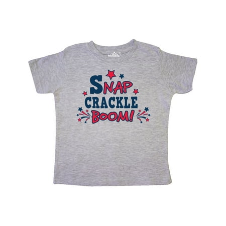 

Inktastic 4th of July Snap Crackle Boom with Red and White Fireworks Gift Toddler Boy or Toddler Girl T-Shirt
