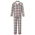 thumbnail image 2 of Argulvti Family Matching Christmas Pajamas Set Plaid Print Holiday Pajamas Sleepwear Tops Pants Dress, 2 of 10