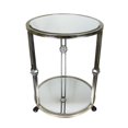 thumbnail image 1 of Urban Designs 1345227 27 in. Grace Round Silver Mirror Metal Table with Wheels, 1 of 1