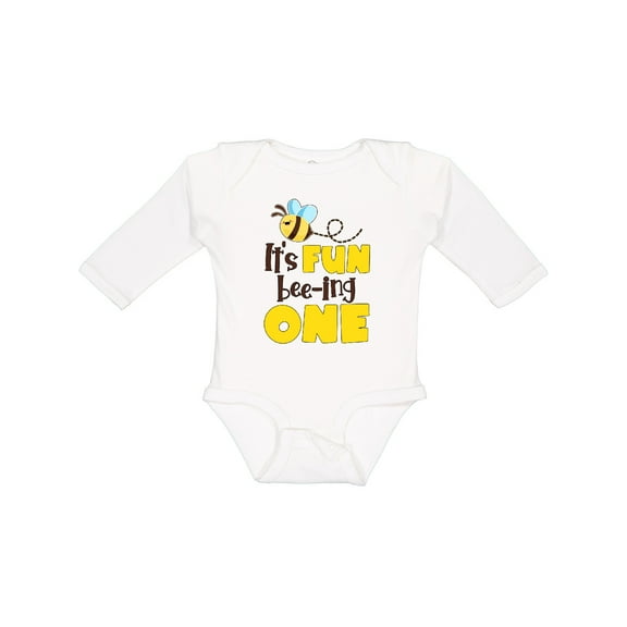 Inktastic It's Fun Bee-ing One Cute Bee First Birthday Boys or Girls Long Sleeve Baby Bodysuit