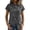 #068-Gray, variant on Craaazy Short Sleeve Button Down Shirts for Women Slim Fit Solid Color Collared Casual Blouses with Diagonal Offset Buttons Asymmetric Irregular Hem Soft Tops for Spring Summer Office & Daily Outfit