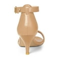 thumbnail image 2 of BLISSFUL STEP Women's Shoes Kitten Heel Ankle Strap Open Toe Sandals Nude 7.5, 2 of 7