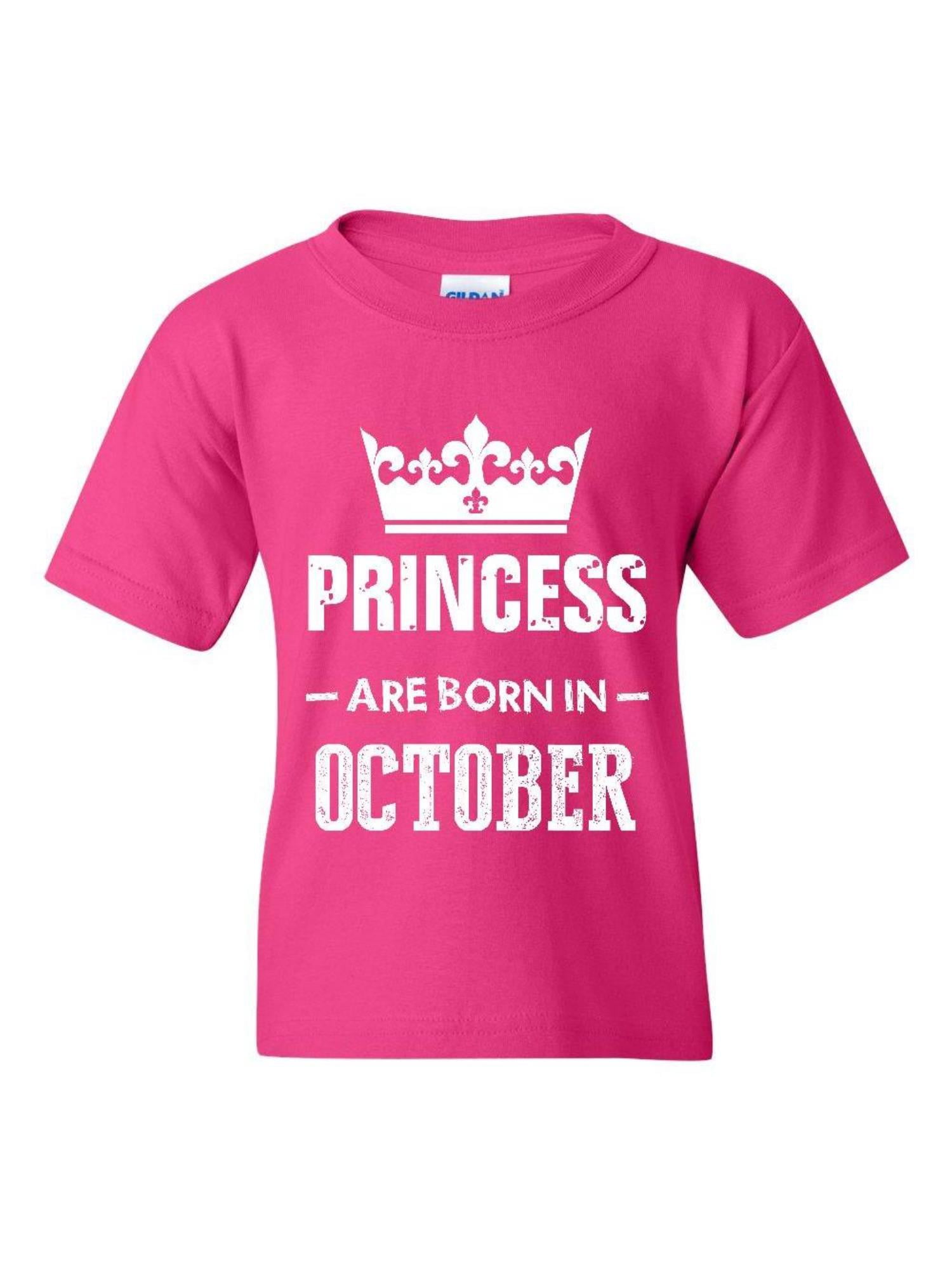 Awesome Girls are Born in October Birthday Gift Toddler//Kids Long Sleeve T-Shirt 2T Pink