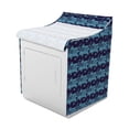 thumbnail image 2 of Abstract Washer Cover, Cold Toned Repetition of Modern Brush Stroke Stains and Plus Signs Print, Suitable for Dryer and Washing Machine, 29" x 28" x 40", Navy Blue and Aqua, by Ambesonne, 2 of 3