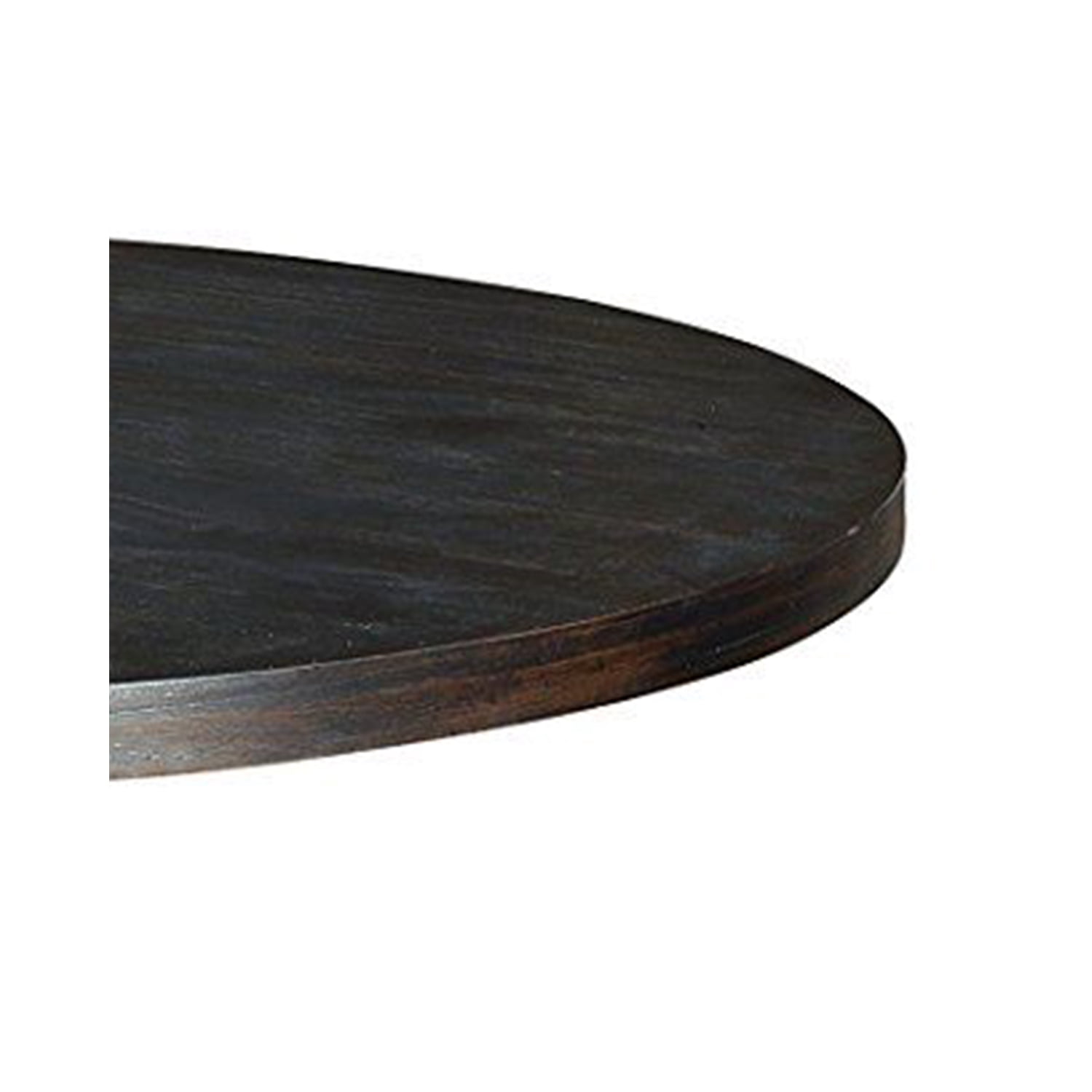 Benjara 48" Traditional Solid Wood Dining Table with Round Top in Black