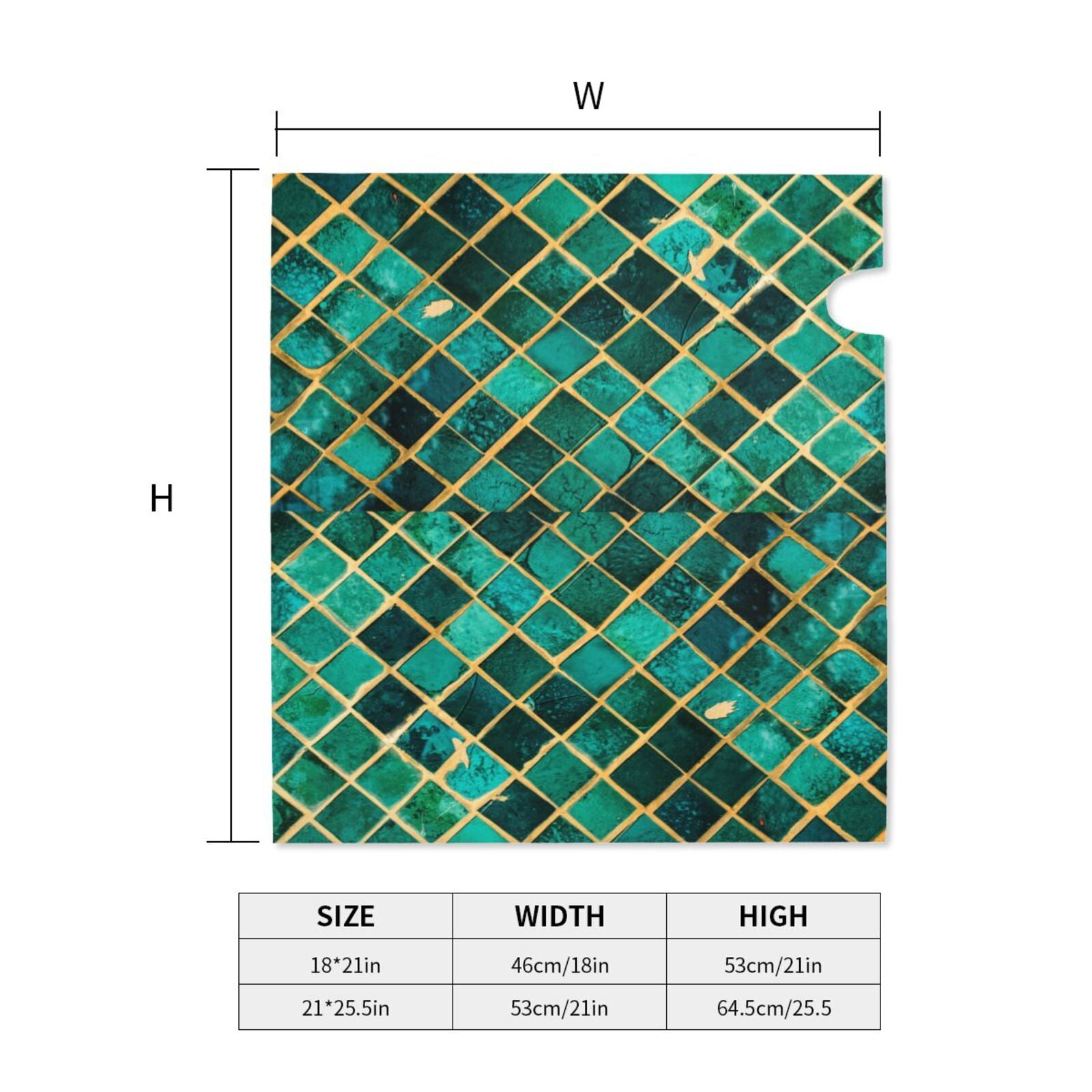 Picia Green Mosaic Glass Magnetic Mailbox Cover Standard Size-21x18 in