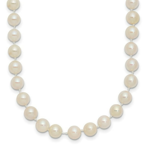 14k Yellow Gold Knotted Pearl clasp 5 5.5mm White Akoya SW Freshwater Cultured Pearl Necklace 16 Inch - Pendant Necklace