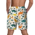 thumbnail image 4 of Goofa Dinosaurs and Tropical Leaves Printed Men's Swim Trunks Board Shorts Quick Dry Mens Swimming Trunks with Compression Liner,Breathable Fit Hawaii Beach Shorts-, 4 of 9