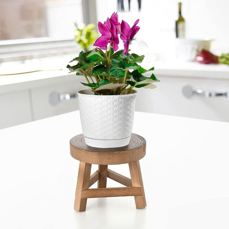 GGB-Mini Wooden Stool Plant Stand,Wood Plant Stands Gardening