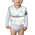 thumbnail image 6 of Bingfone Mess-Proof Baby Bib - Waterproof Bib For Baby Boy Or Girl With Food Catcher Pocket, Unisex-Colorful Seashells1, 6 of 8