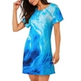 thumbnail image 2 of Xecao Chemise de Nuit Ample pour Femmes, Manches Courtes, Imprimé Décontracté, 2 of 6