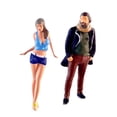 thumbnail image 4 of 2 piezas 1/64 figuras de personas modelo de personas pequeñas figura de personaje de Diorama de resina para accesorios de jardín de hadas decoración, 4 of 10