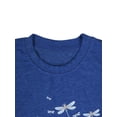 thumbnail image 4 of TWZH Women Dragonfly Dandelion Print Pockets Crew Neck Long Sleeve Top, 4 of 6