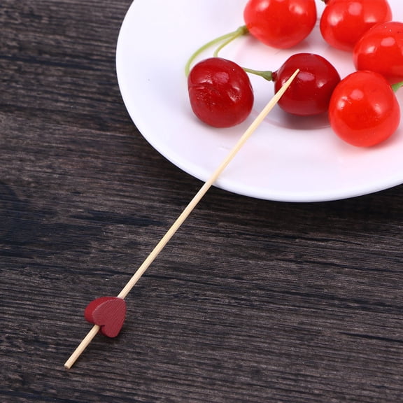 WHAMVOX 200 Pcs Creative Handmade Heart Shape Cocktail Picks for Fruit
