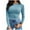 Light Blue, variant on Giftesty Womens Bottom T-Shirts Clearance Women's Fall Fashion Long Sleeve Stretch Slim Fitted Ribbed T-Shirt Blouse Solid Basic Tops