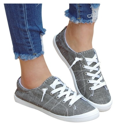 

asdoklhq Womens Casual Shoes Low-cut Canvas Shoes One-foot Lazy Korean Version Student Casual Flat Shoes