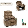 thumbnail image 7 of Infans Kids Youth Recliner Chair Velvet Fabric Armrest Sofa w/Cup Holder Brown, 7 of 7