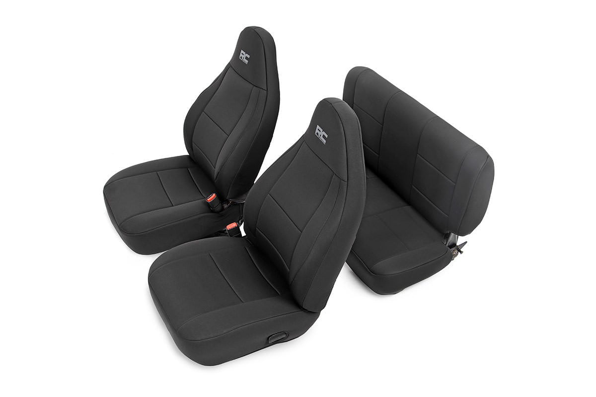 Black/Tan Neoprene Rear Seat Cover Fits 1997-2002 Jeep TJ Wrangler 13261.04